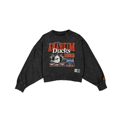 Anaheim Ducks Women's Throwback Cropped Washed Crewneck