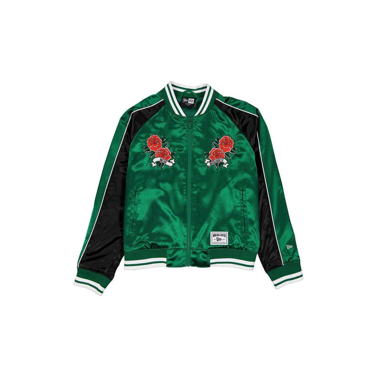 Boston Celtics Women's Floral Satin Varsity Jacket