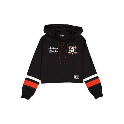 Anaheim Ducks Women's Throwback Cropped Tie Hoodie