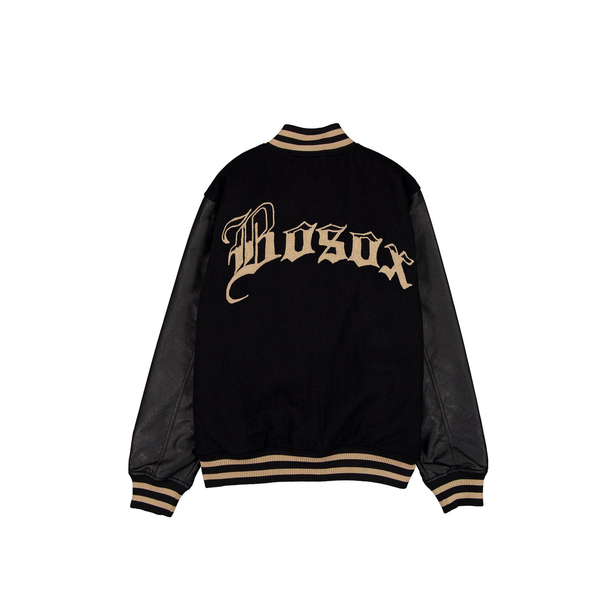 Boston Red Sox Gothic Lettering Black Wool Varsity Jacket