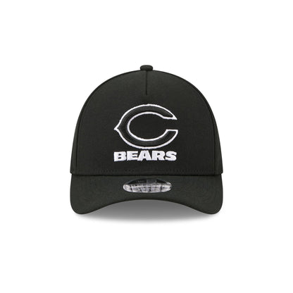 Chicago Bears Poly Black & White 39THIRTY M-Crown A-Frame Stretch Fit Hat