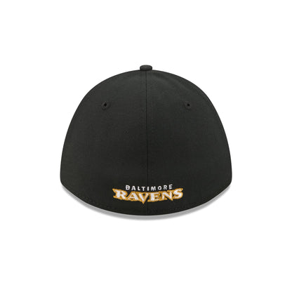 Baltimore Ravens Poly 39THIRTY M-Crown A-Frame Stretch Fit Hat