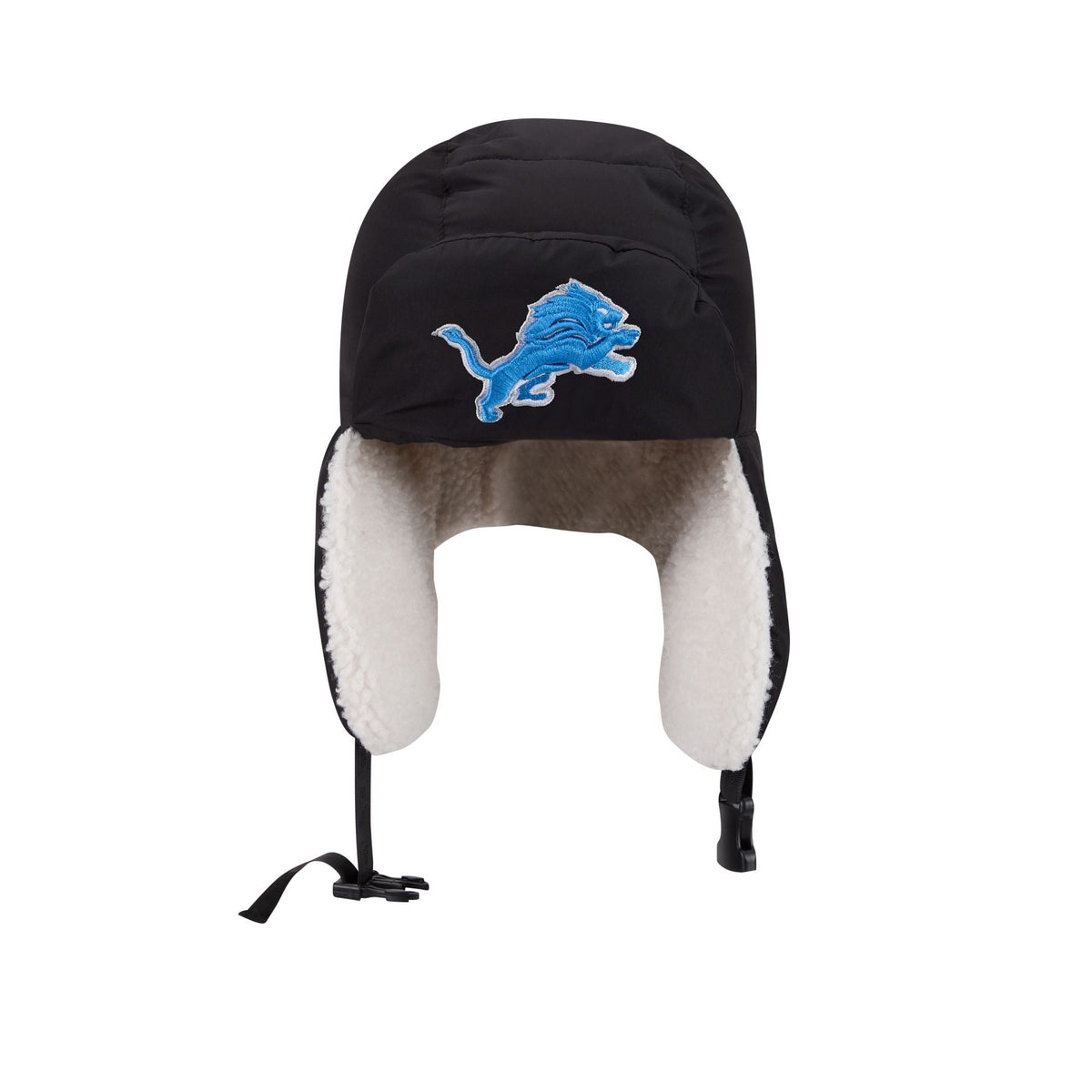 Alpha Industries x Detroit Lions Black Puffer Trapper Hat
