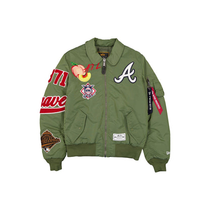 Alpha Industries x Atlanta Braves Sage Green MA-1 Flight Jacket