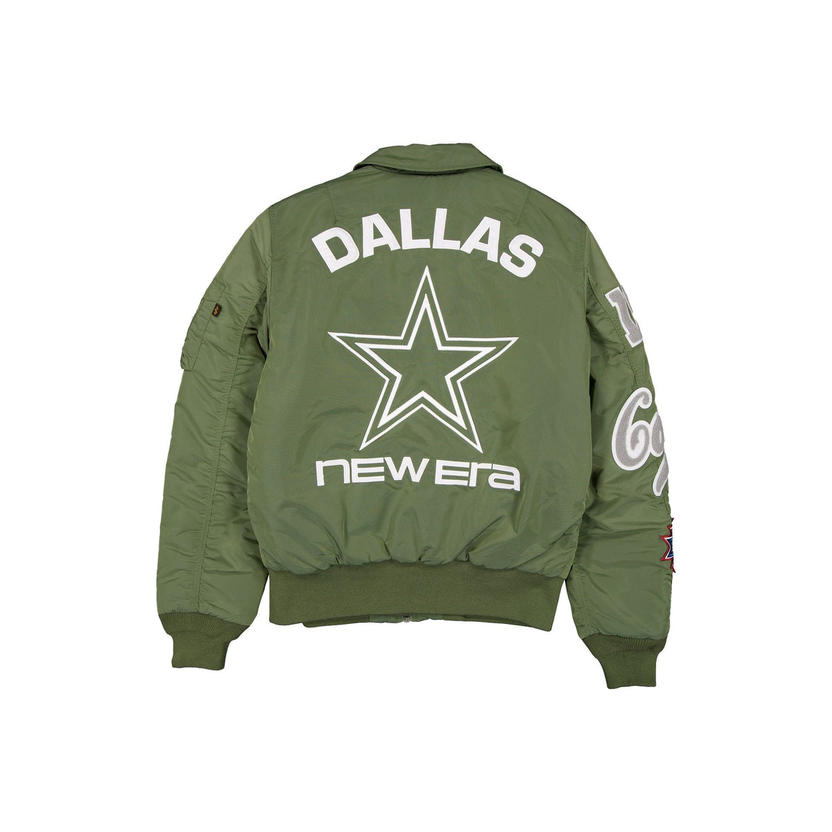 Alpha Industries x Dallas Cowboys Sage Green MA-1 Flight Jacket