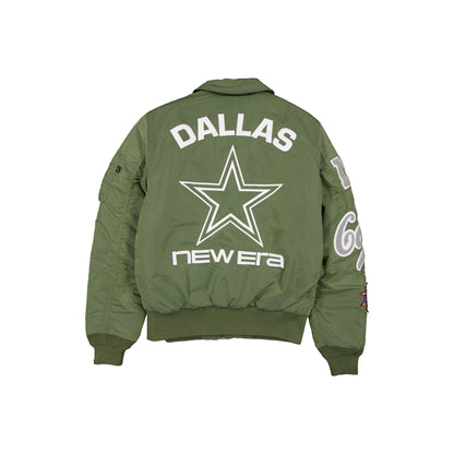Alpha Industries x Dallas Cowboys Sage Green MA-1 Flight Jacket