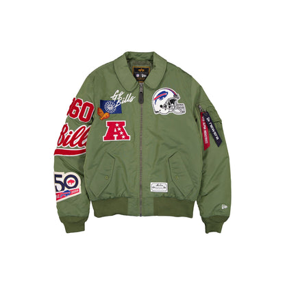 Alpha Industries x Buffalo Bills Sage Green MA-1 Flight Jacket