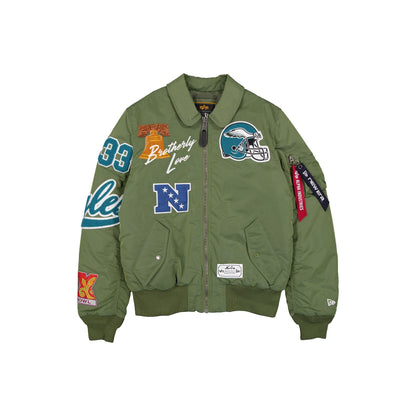 Alpha Industries x Philadelphia Eagles Sage Green MA-1 Flight Jacket