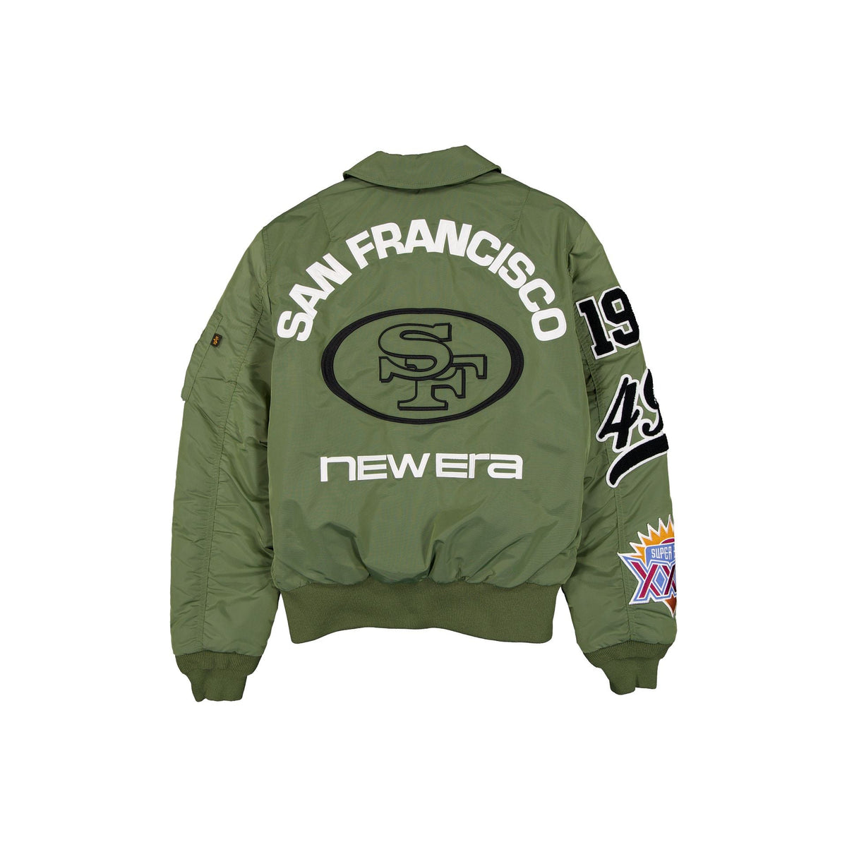Alpha Industries x San Francisco 49ers Sage Green MA-1 Flight Jacket