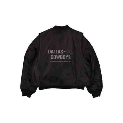 Alpha Industries x Dallas Cowboys Black 2-in-1 MA-1 Flight Jacket + Vest