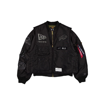 Alpha Industries x Buffalo Bills Black 2-in-1 MA-1 Flight Jacket + Vest
