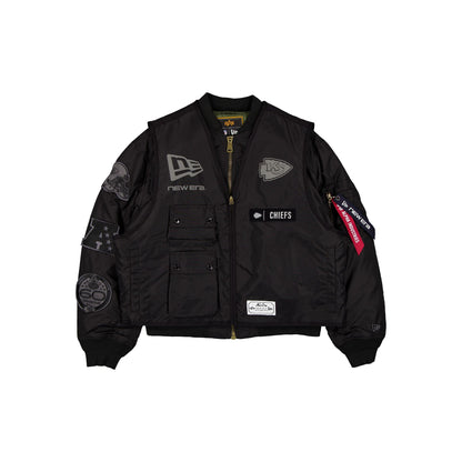 Alpha Industries x Kansas City Chiefs Black 2-in-1 MA-1 Flight Jacket + Vest