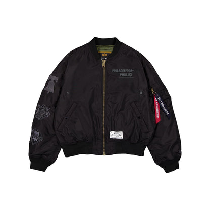 Alpha Industries x Philadelphia Phillies Black 2-in-1 MA-1 Flight Jacket + Vest