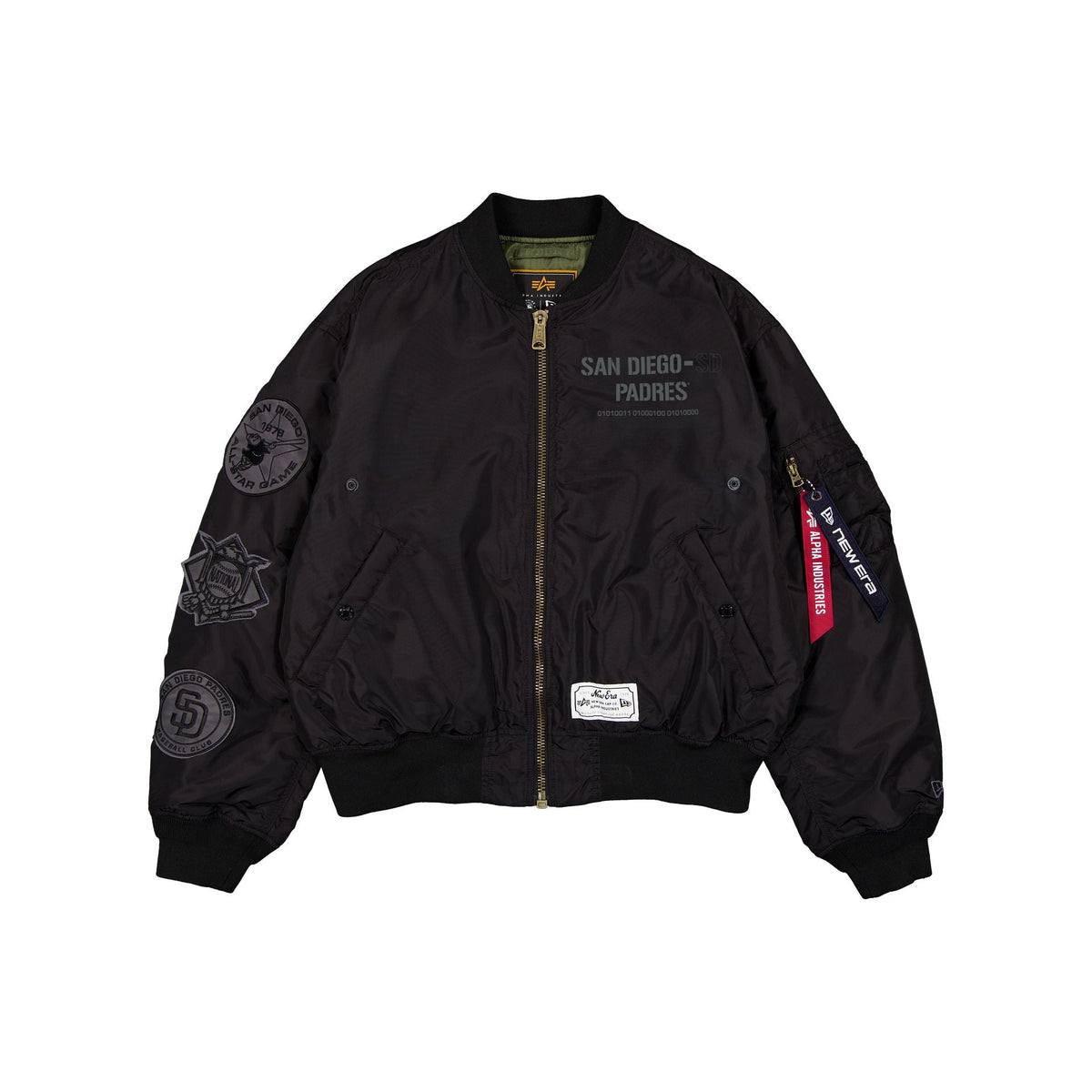 Alpha Industries x San Diego Padres Black 2-in-1 MA-1 Flight Jacket + Vest