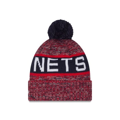 New Jersey Nets Tri Color Pom Knit Hat
