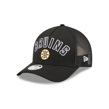 Boston Bruins Sequin Wordmark Women's 9FORTY M-Crown A-Frame Trucker Hat