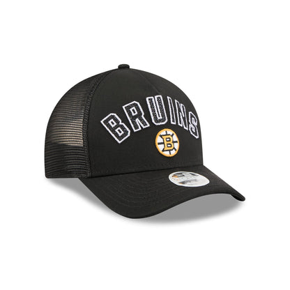 Boston Bruins Sequin Wordmark Women's 9FORTY M-Crown A-Frame Trucker Hat