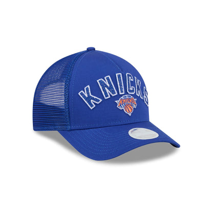 New York Knicks Sequin Wordmark Women's 9FORTY M-Crown A-Frame Trucker Hat