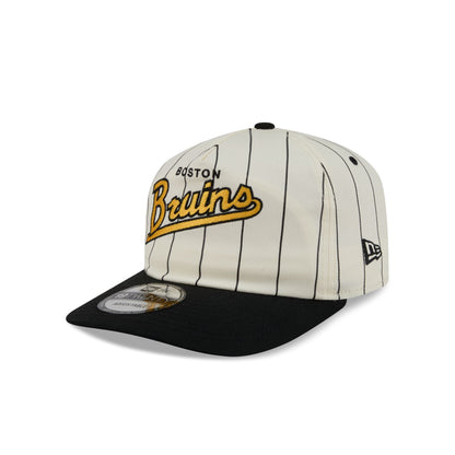 Boston Bruins Chrome White Pinstripe 19TWENTY Snapback Hat