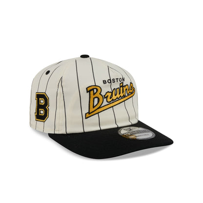 Boston Bruins Chrome White Pinstripe 19TWENTY Snapback Hat