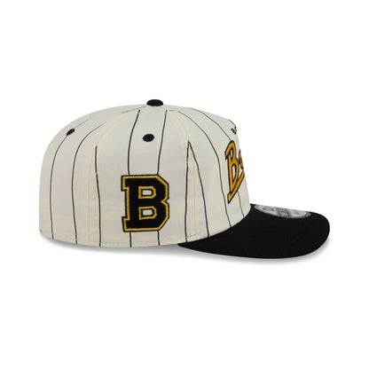 Boston Bruins Chrome White Pinstripe 19TWENTY Snapback Hat