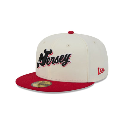 New Jersey Devils Deceptor Chrome White 59FIFTY Fitted Hat