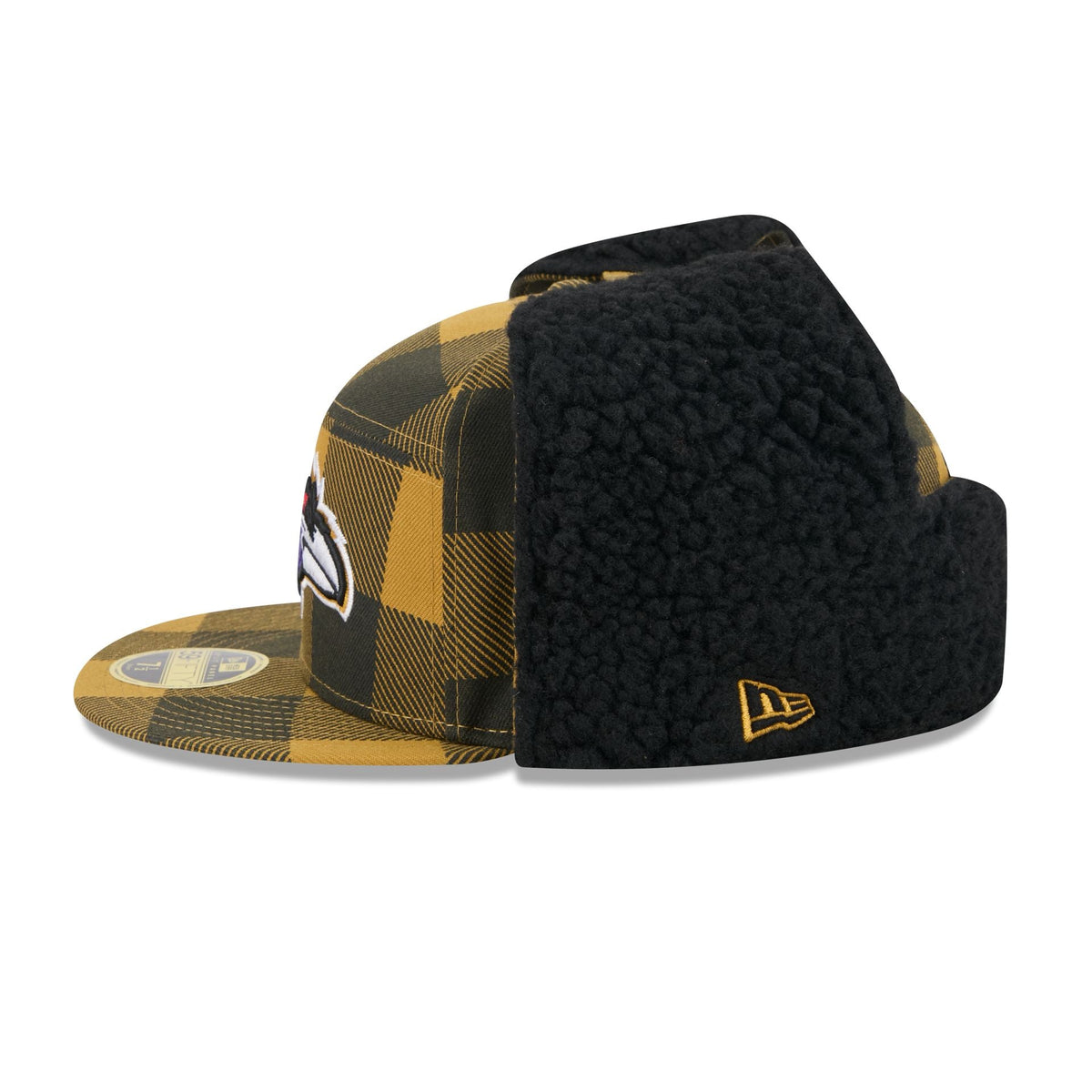 Baltimore Ravens Plaid Split Panel Dog Ear 59FIFTY Fitted Hat
