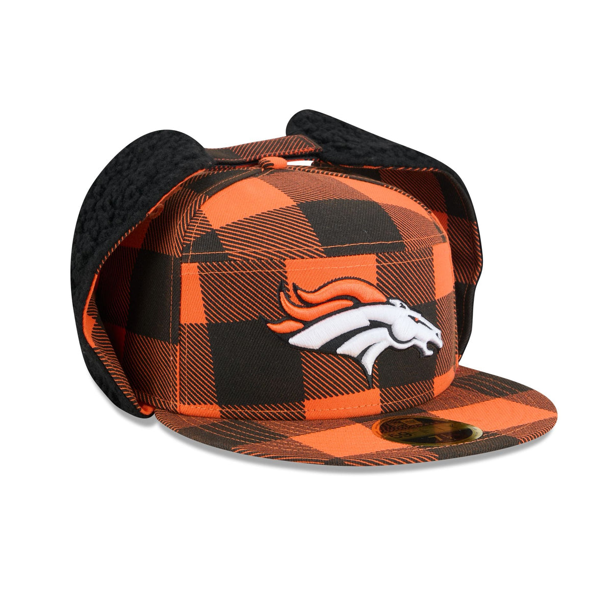 Denver Broncos Plaid Split Panel Dog Ear 59FIFTY Fitted Hat