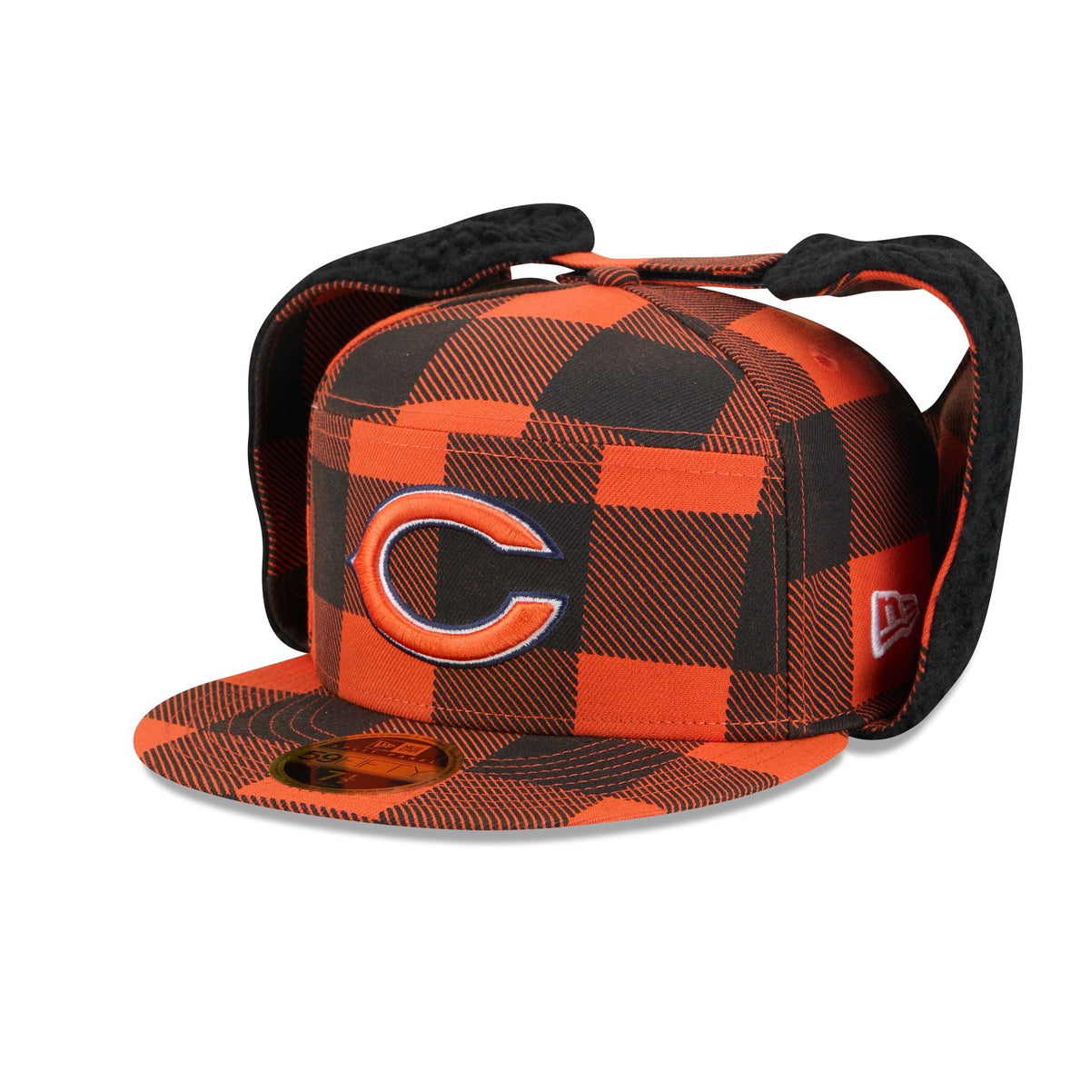 Chicago Bears Plaid Split Panel Dog Ear 59FIFTY Fitted Hat