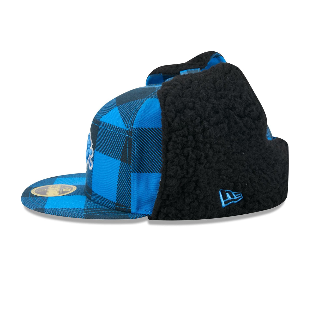 Detroit Lions Plaid Split Panel Dog Ear 59FIFTY Fitted Hat