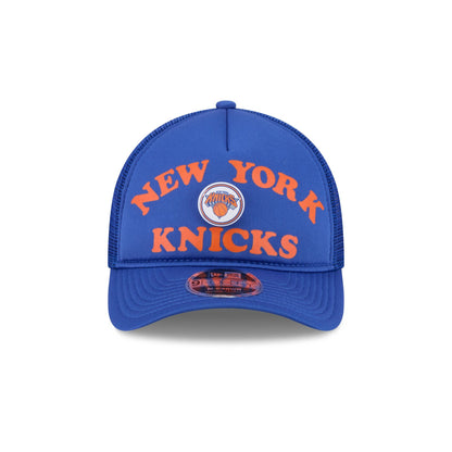 New York Knicks Button 9FORTY M-Crown A-Frame Trucker Hat