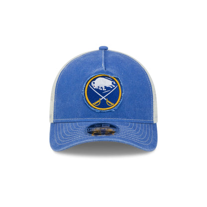 Buffalo Sabres Frayed Logo 9FORTY M-Crown A-Frame Trucker Hat