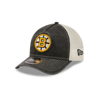 Boston Bruins Frayed Logo 9FORTY M-Crown A-Frame Trucker Hat