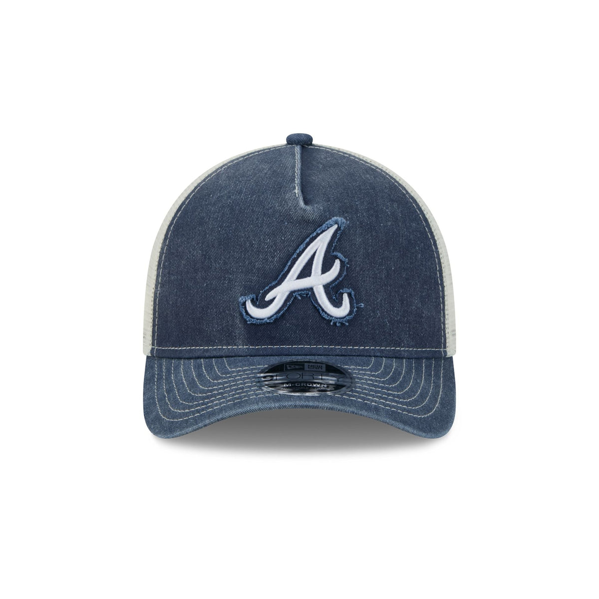 Atlanta Braves Frayed Logo 9FORTY M-Crown A-Frame Trucker Hat
