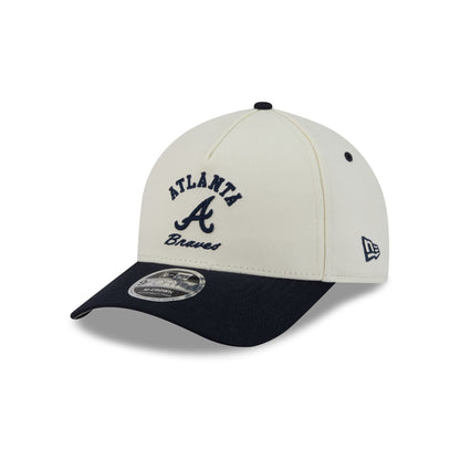 Atlanta Braves Arched Graphic Chrome White 9FORTY M-Crown A-Frame Snapback Hat