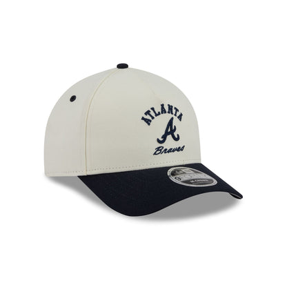Atlanta Braves Arched Graphic Chrome White 9FORTY M-Crown A-Frame Snapback Hat