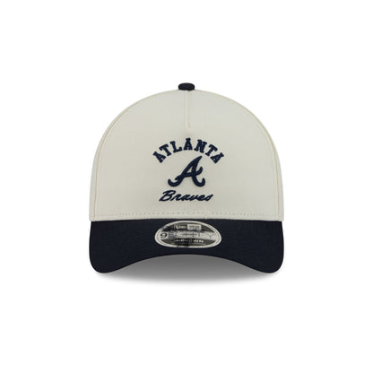 Atlanta Braves Arched Graphic Chrome White 9FORTY M-Crown A-Frame Snapback Hat
