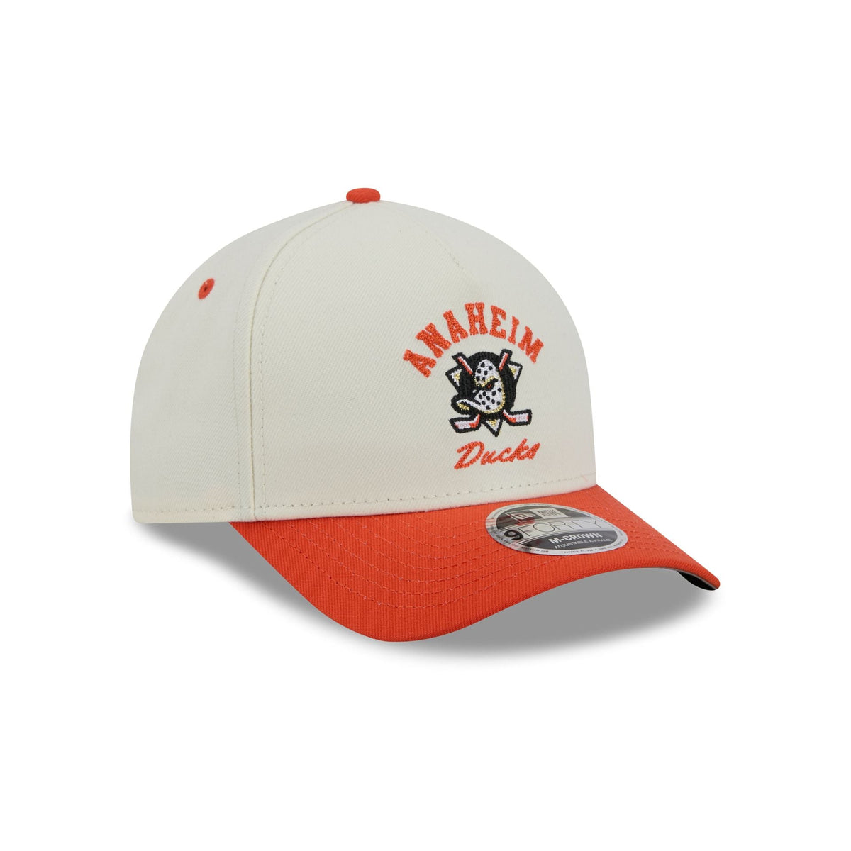 Anaheim Ducks Arched Graphic Chrome White 9FORTY M-Crown A-Frame Snapback Hat