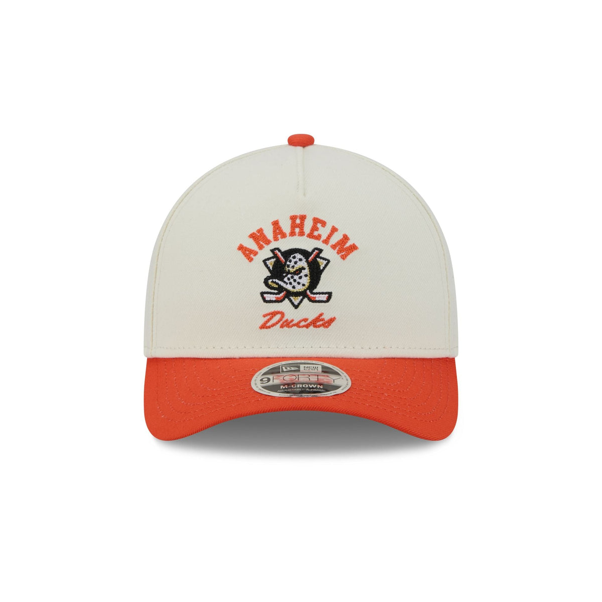 Anaheim Ducks Arched Graphic Chrome White 9FORTY M-Crown A-Frame Snapback Hat