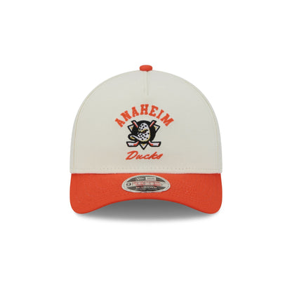 Anaheim Ducks Arched Graphic Chrome White 9FORTY M-Crown A-Frame Snapback Hat