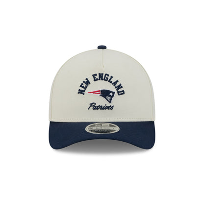 New England Patriots Arched Graphic Chrome White 9FORTY M-Crown A-Frame Snapback Hat