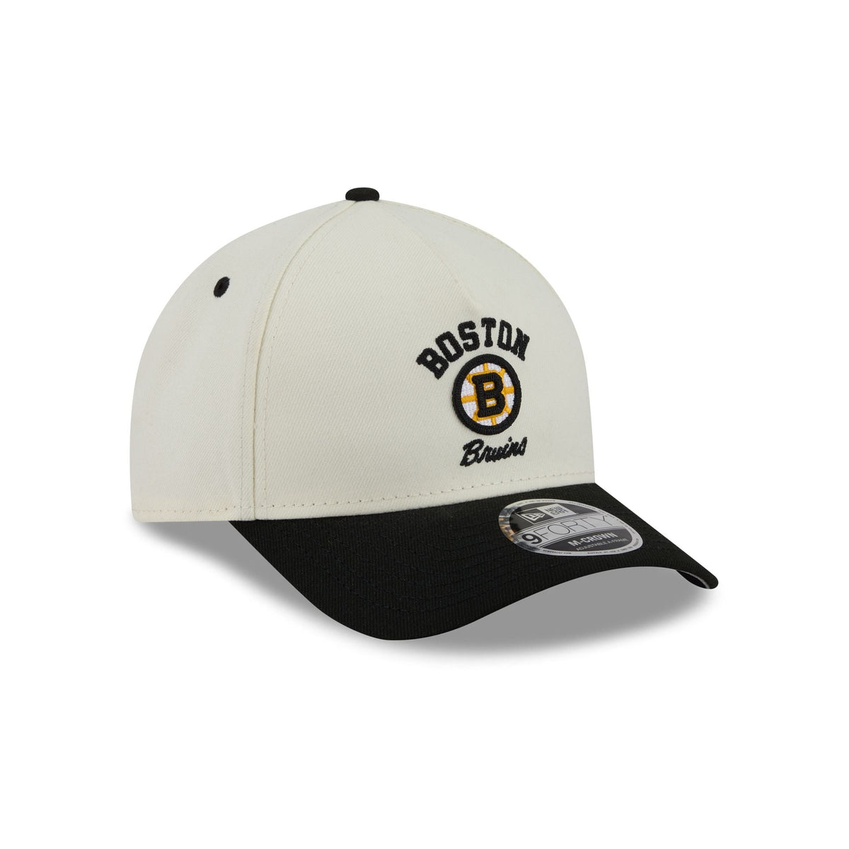 Boston Bruins Arched Graphic Chrome White 9FORTY M-Crown A-Frame Snapback Hat