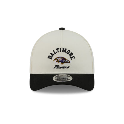 Baltimore Ravens Arched Graphic Chrome White 9FORTY M-Crown A-Frame Snapback Hat