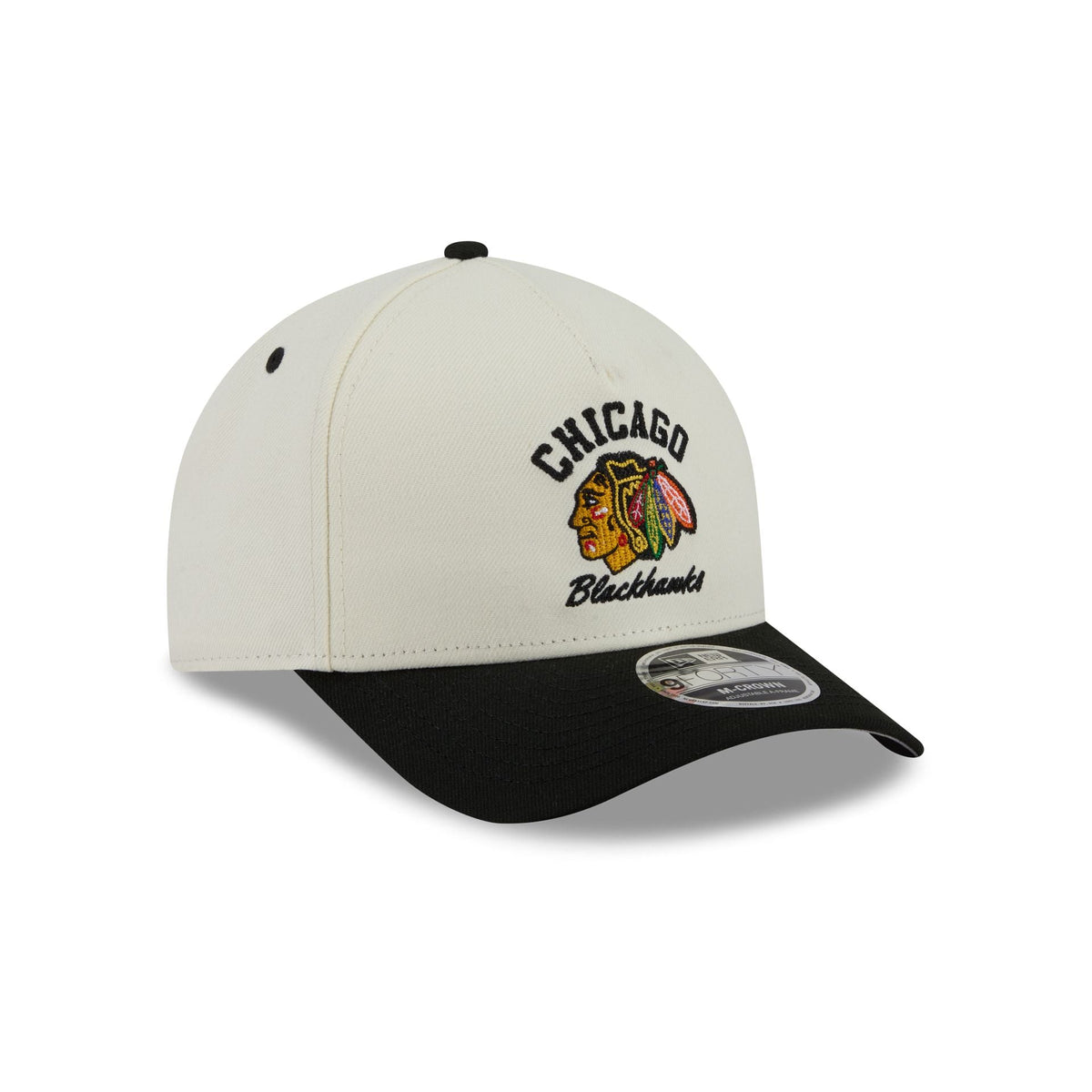 Chicago Blackhawks Arched Graphic Chrome White 9FORTY M-Crown A-Frame Snapback Hat