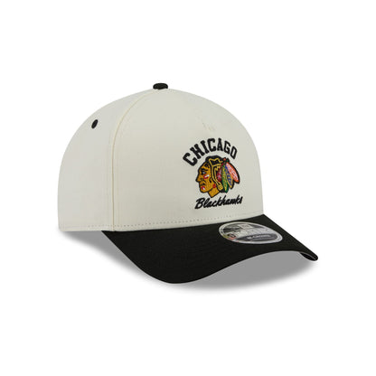 Chicago Blackhawks Arched Graphic Chrome White 9FORTY M-Crown A-Frame Snapback Hat