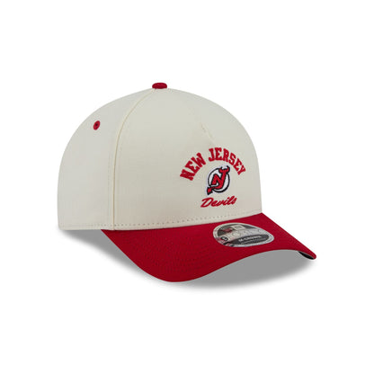New Jersey Devils Arched Graphic Chrome White 9FORTY M-Crown A-Frame Snapback Hat