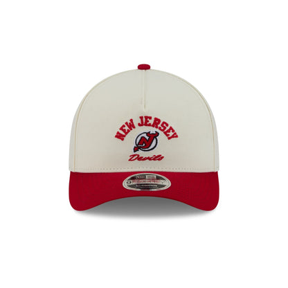 New Jersey Devils Arched Graphic Chrome White 9FORTY M-Crown A-Frame Snapback Hat