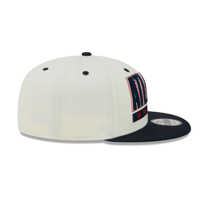 Atlanta Braves Classic Stacked Chrome 9FIFTY Snapback Hat
