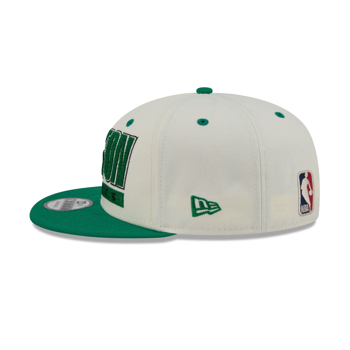 Boston Celtics Classic Stacked Chrome 9FIFTY Snapback Hat