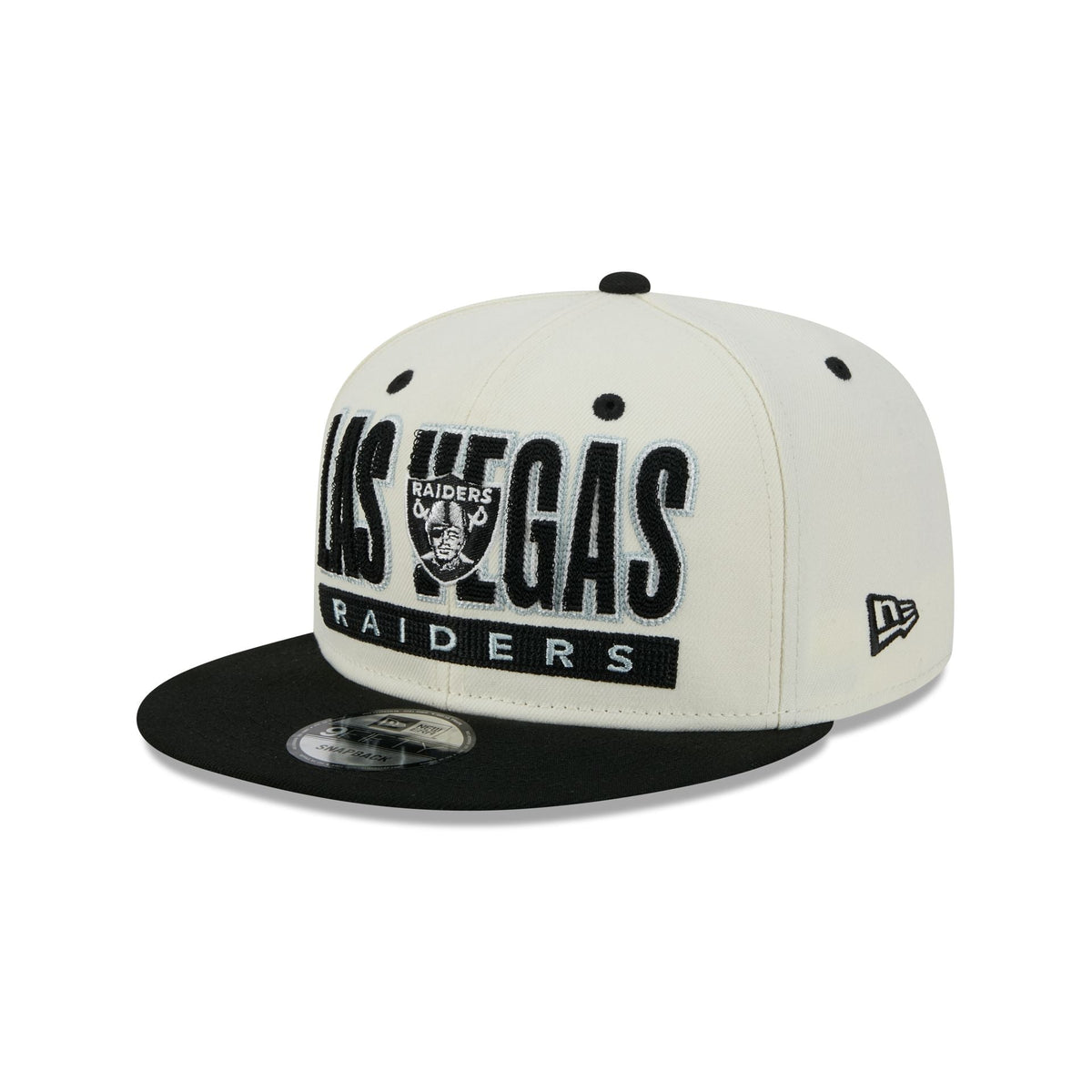 Las Vegas Raiders Classic Stacked Chrome 9FIFTY Snapback Hat